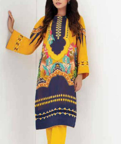 Al Karam S/S Lawn Shirt'21 SS # 24   V # 2 Yellow