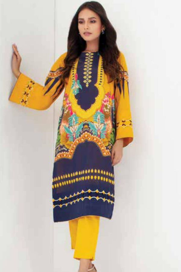 Al Karam S/S Lawn Shirt'21 SS # 24   V # 2 Yellow