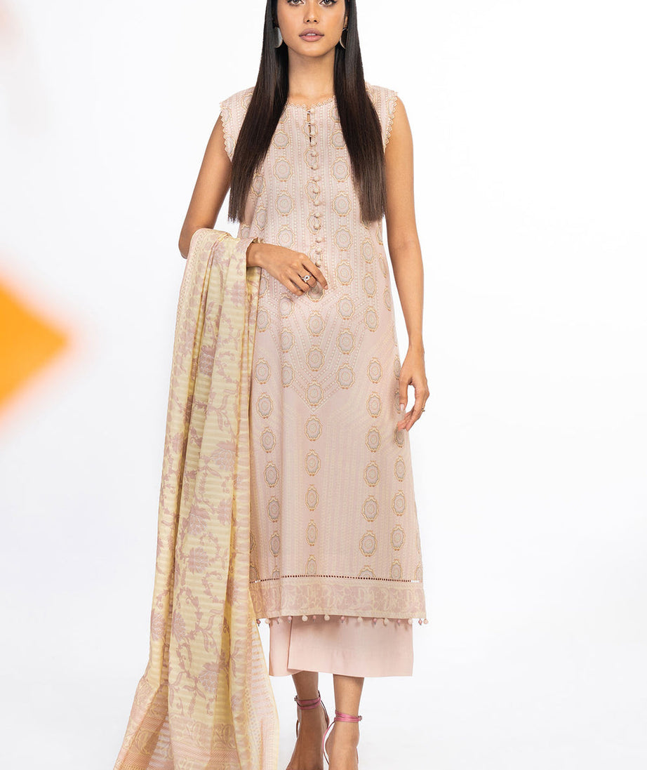 Al-Karam S/S Lawn`23 SS#37 Beige