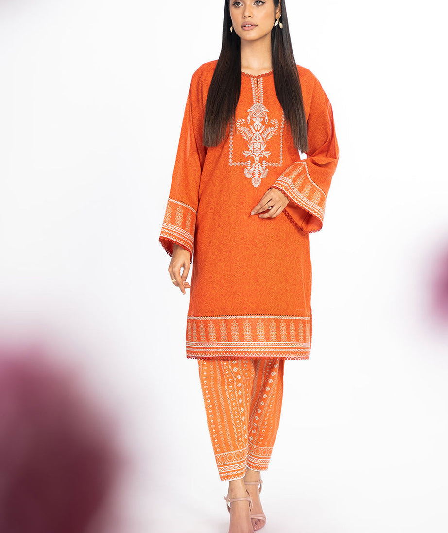 Al-Karam S/S Lawn`23 SS#52.1 Orange