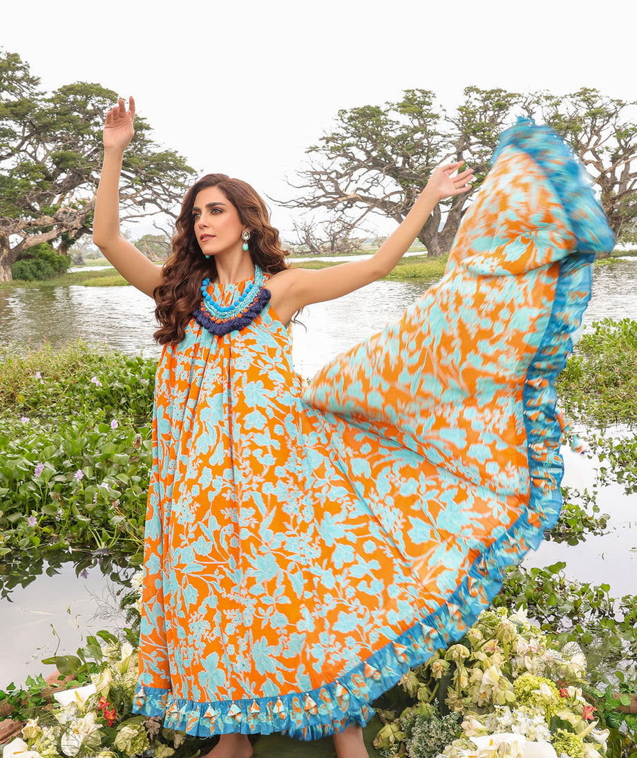 Al-Karam S/S Lawn`23 SS#58 Orange
