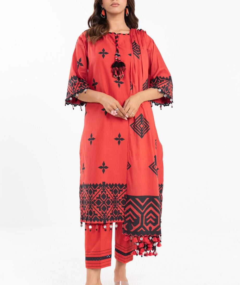 AL Karam S/S Lawn`25 SS#9.1 (Red)