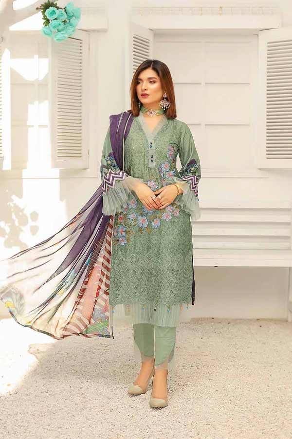 SS Rangoli Emb Lawn`21 D#02 (Vol-1)