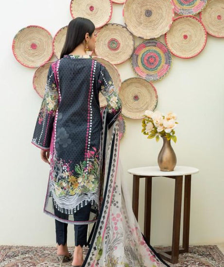 Salina Digital print Lawn`22 Black