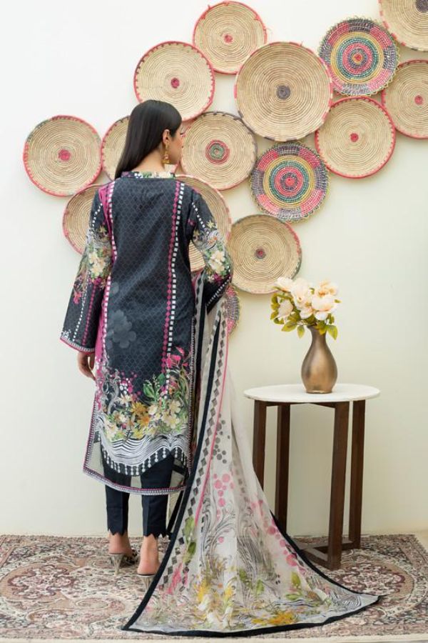 Salina Digital print Lawn`22 Black