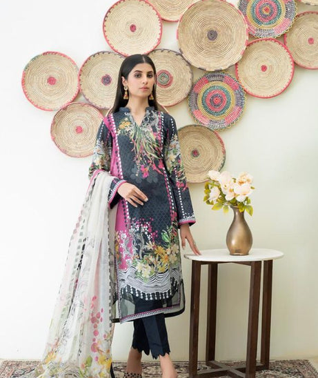 Salina Digital print Lawn`22 Black