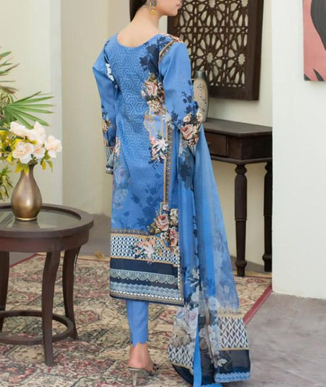 Salina Digital print Lawn`22 Blue