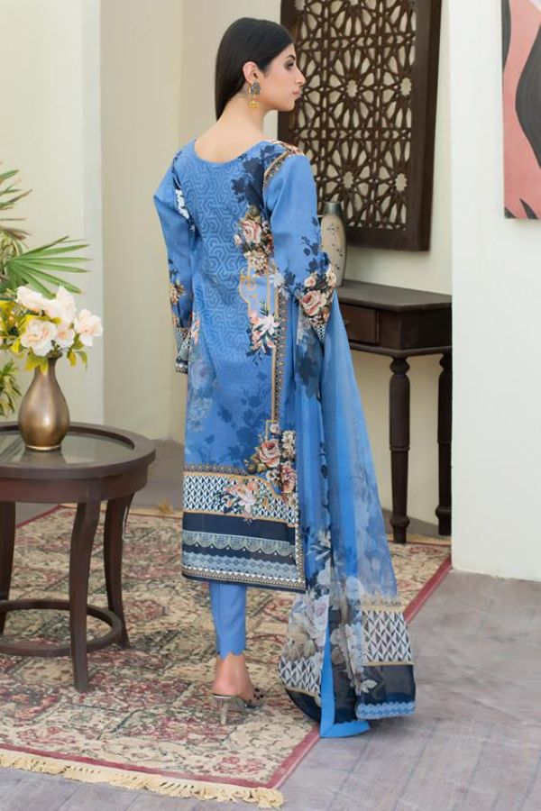 Salina Digital print Lawn`22 Blue