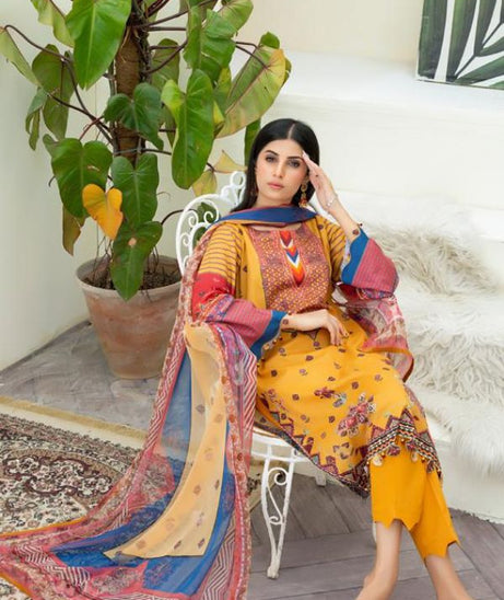 Salina Digital print Lawn`22 Yellow
