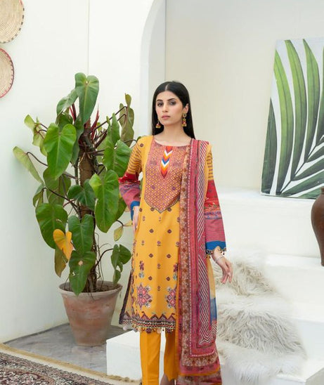 Salina Digital print Lawn`22 Yellow