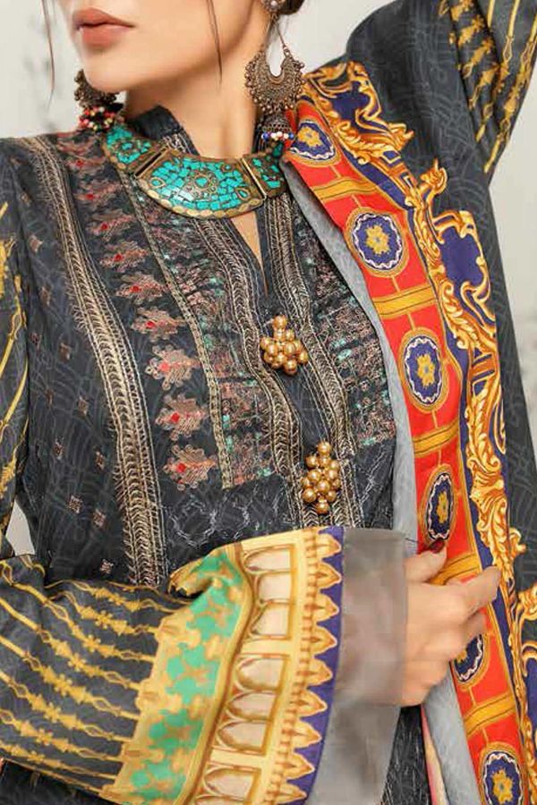 Sanam Saeed Print Emb Viscose`20 D#01