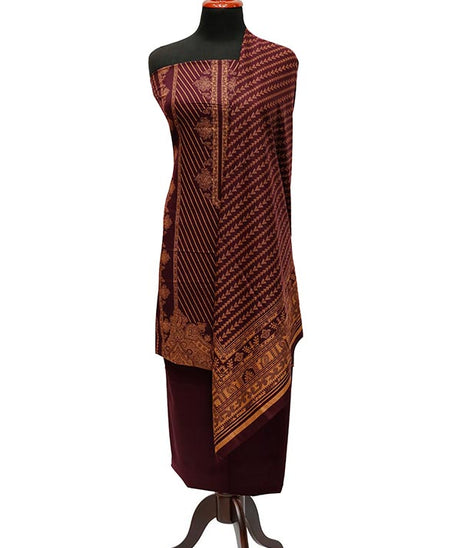 Sar-E-Bazam Pashmina Print`22 D#02 Maroon