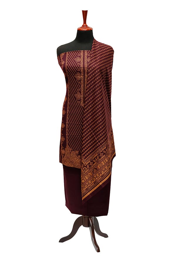 Sar-E-Bazam Pashmina Print`22 D#02 Maroon