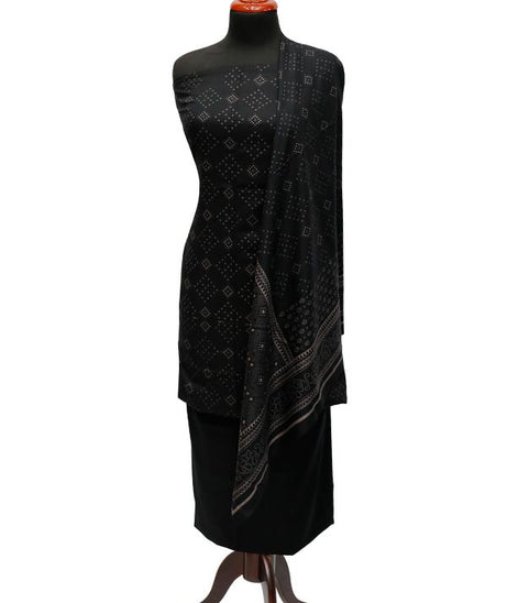Sar-E-Bazam Pashmina Print`22 D#03 Black