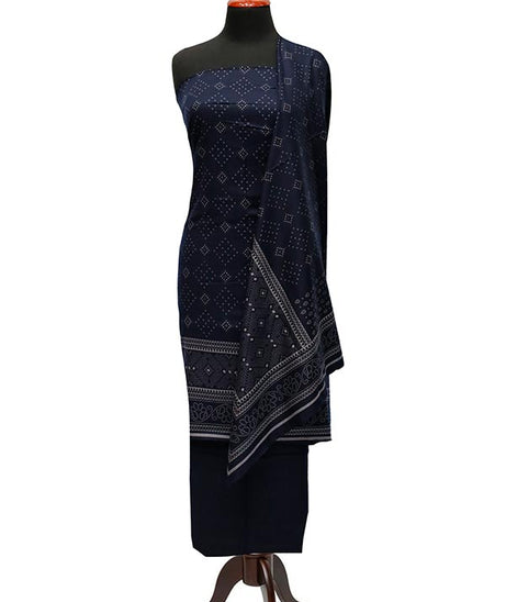 Sar-E-Bazam Pashmina Print`22 D#03 N-Blue