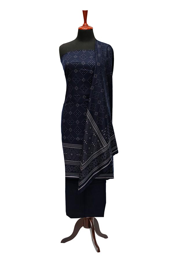 Sar-E-Bazam Pashmina Print`22 D#03 N-Blue