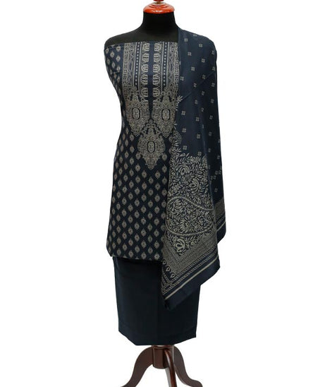 Sar-E-Bazam Pashmina Print`22 D#04 Charcoal