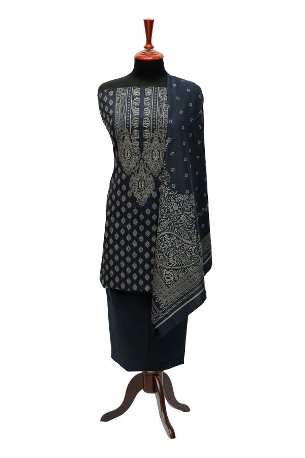 Sar-E-Bazam Pashmina Print`22 D#04 Charcoal