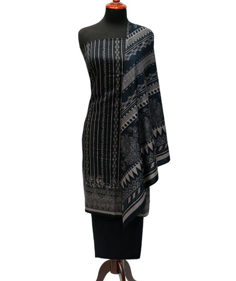 Sar-E-Bazam Pashmina Print`22 D#05 Black