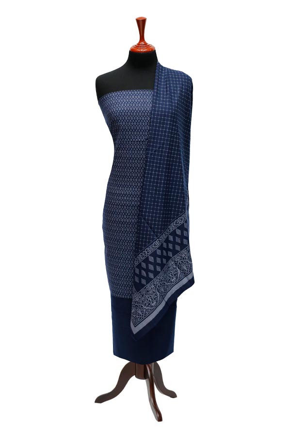 Sar-E-Bazam Pashmina Print`22 D#07 Blue