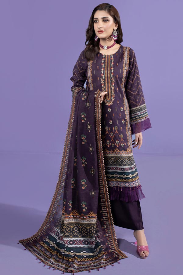 Schick Kinara Emb Lawn`23 (Vol-3) D#1 (PURPLE)