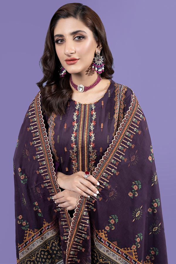 Schick Kinara Emb Lawn`23 (Vol-3) D#1 (PURPLE)