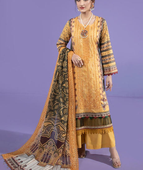 Schick Kinara Emb Lawn`23 (Vol-3) D#1 (YELLOW)