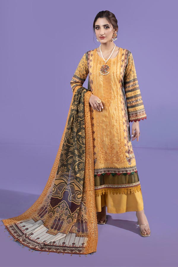 Schick Kinara Emb Lawn`23 (Vol-3) D#1 (YELLOW)