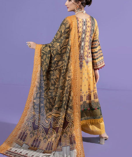 Schick Kinara Emb Lawn`23 (Vol-3) D#1 (YELLOW)