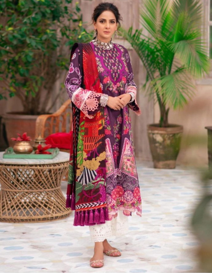 Maryam hussain Luxury Festive Lawn`21D#11 - PARAS
