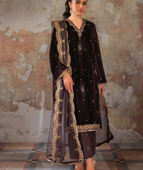 Seran Velmor Unstitched Velvet Formals'24 D#1