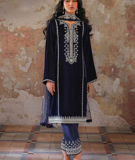 Seran Velmor Unstitched Velvet Formals'24 D#3