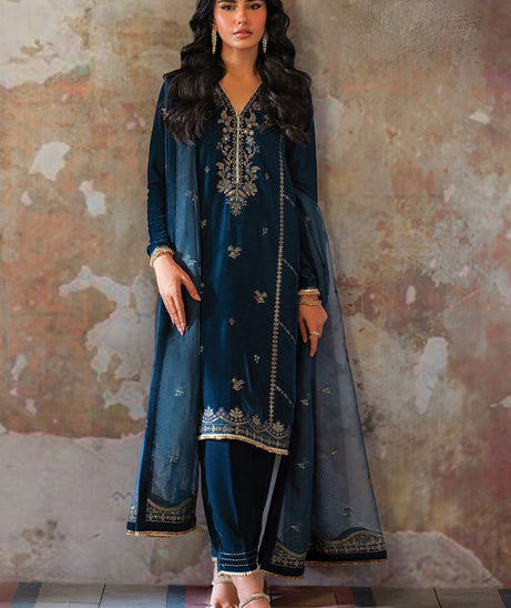 Seran Velmor Unstitched Velvet Formals'24 D#6