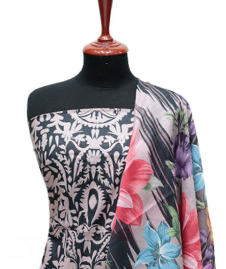 Serene Digital Print Lawn`25 D#14 (Black)