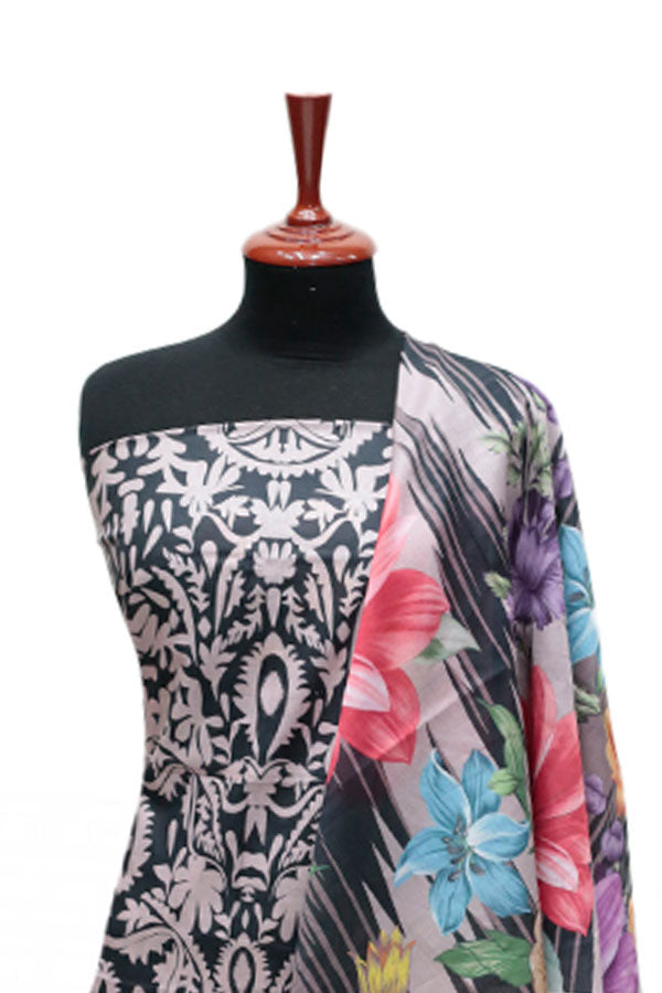 Serene Digital Print Lawn`25 D#14 (Black)