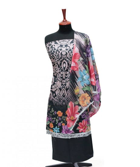 Serene Digital Print Lawn`25 D#14 (Black)