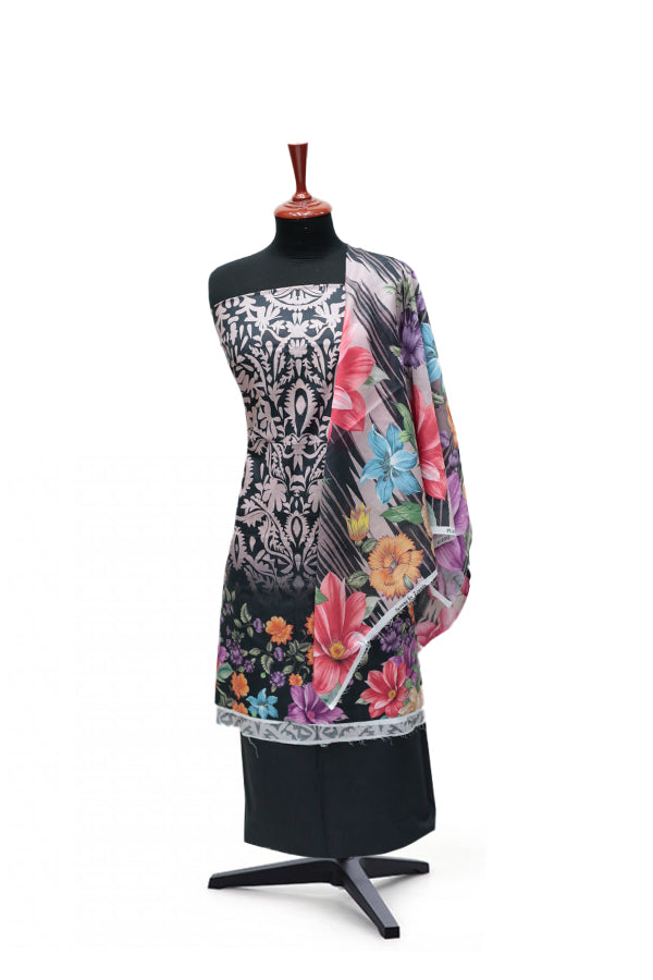 Serene Digital Print Lawn`25 D#14 (Black)