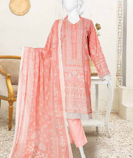 Serene Print Lawn`23 D#1004 Peach