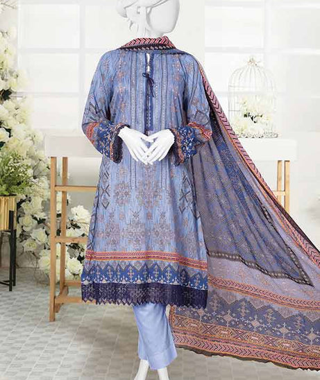 Serene Print Lawn`23 D#995 L-Blue
