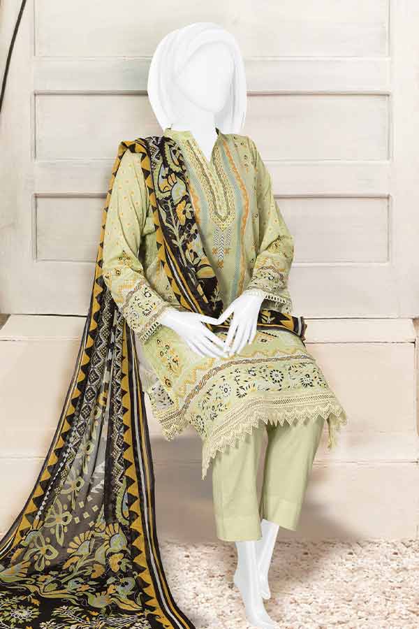 Serene Print Lawn`23 D#996 Black