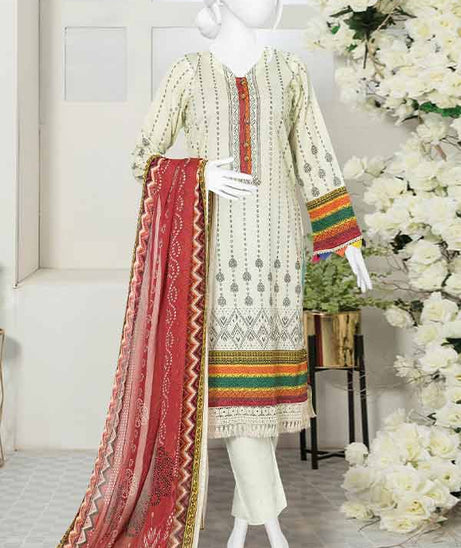 Serene Print Lawn`23 D#998 Cream
