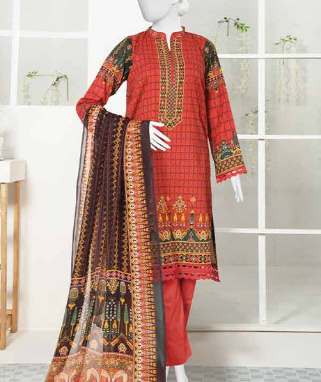 Serene Print Lawn`23 D#998 Red
