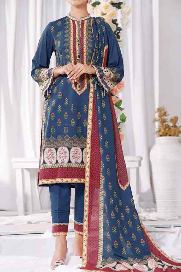 Shahkar Digital Khaddar`21 D#115 (Blue)