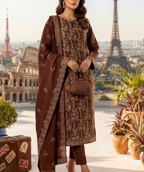 Shaira E/Peach Wool`26 D#1 (Vol-10) (Brown)