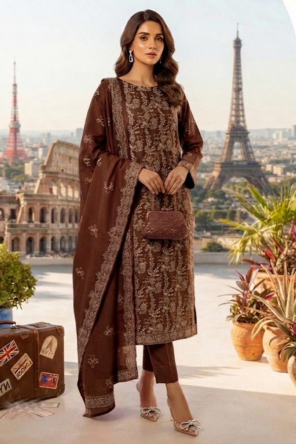Shaira E/Peach Wool`26 D#1 (Vol-10) (Brown)