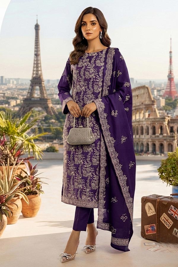 Shaira E/Peach Wool`26 D#1 (Vol-10) (Purple)