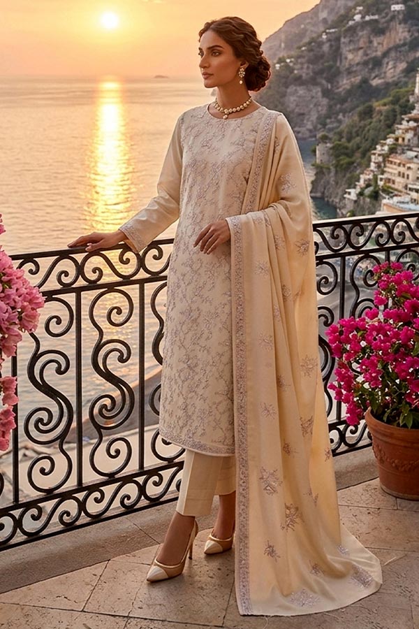 Shaira E/Peach Wool`26 D#2 (Vol-20) (Cream)