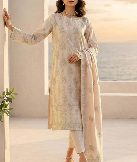 Shaira E/Peach Wool`26 D#3 (Vol-30) (Cream)