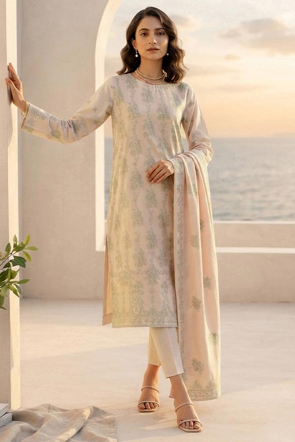 Shaira E/Peach Wool`26 D#3 (Vol-30) (Cream)