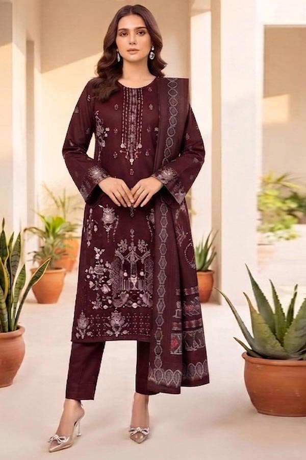 Shaira P/Leather Jacquard`26 D#01 Maroon